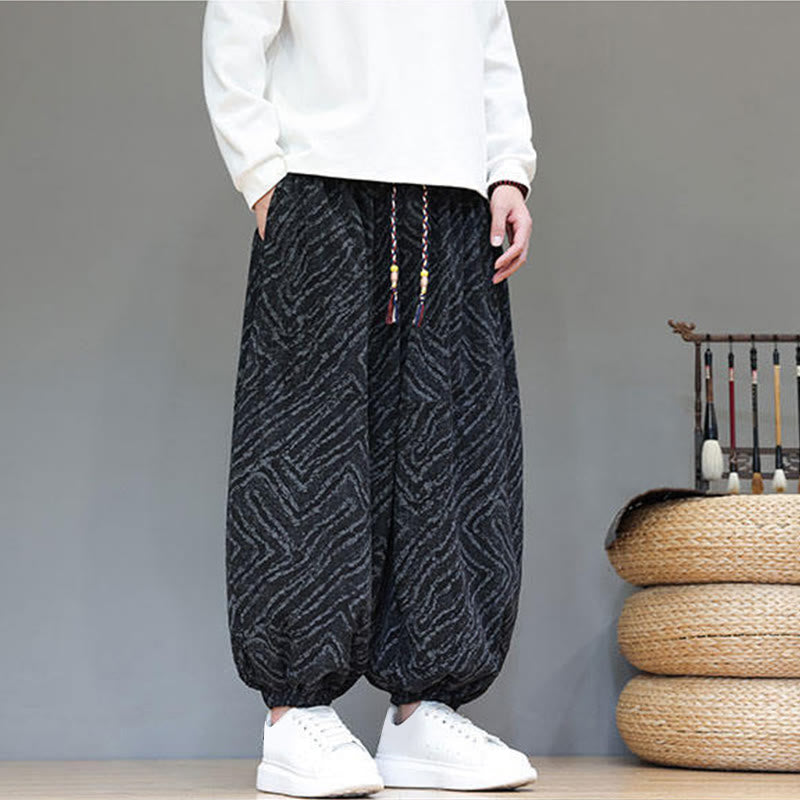 Cotton Linen Blend Ankle-Length Harem Trousers for Mindful Daily Movement