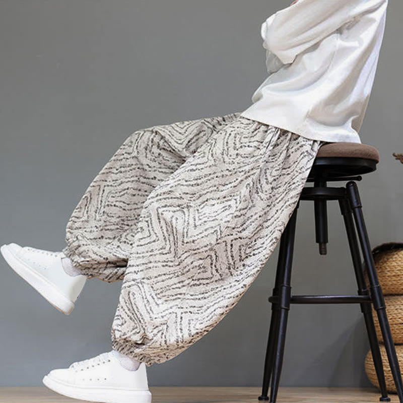 Cotton Linen Blend Ankle-Length Harem Trousers for Mindful Daily Movement