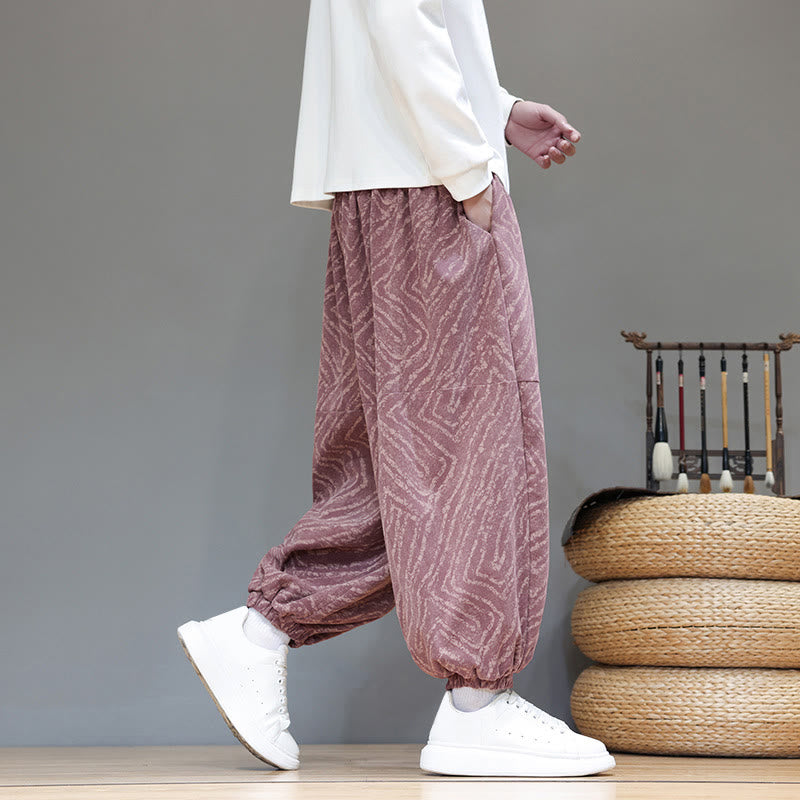 Cotton Linen Blend Ankle-Length Harem Trousers for Mindful Daily Movement