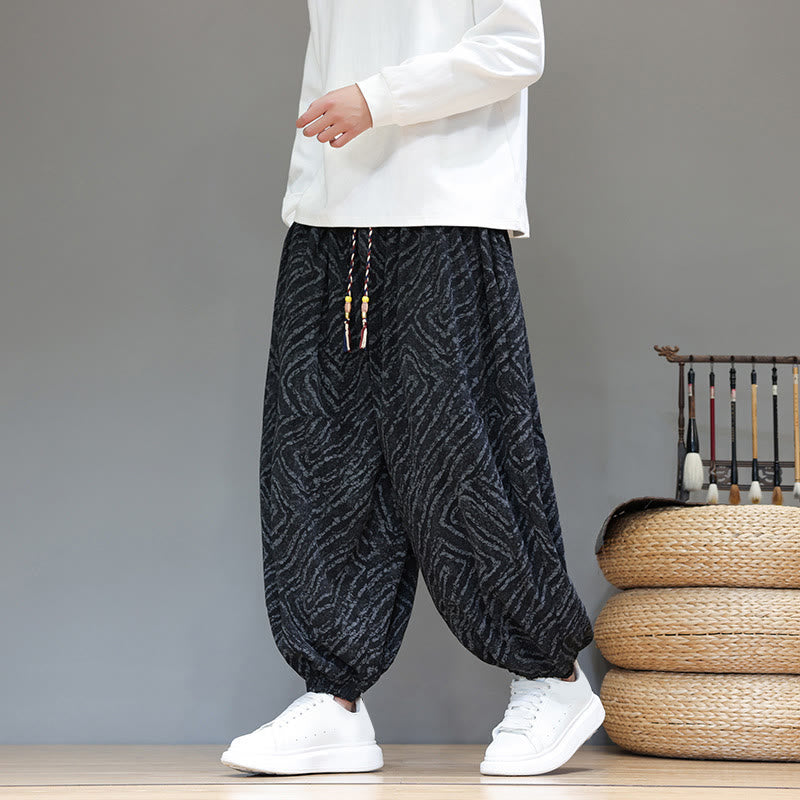 Cotton Linen Blend Ankle-Length Harem Trousers for Mindful Daily Movement