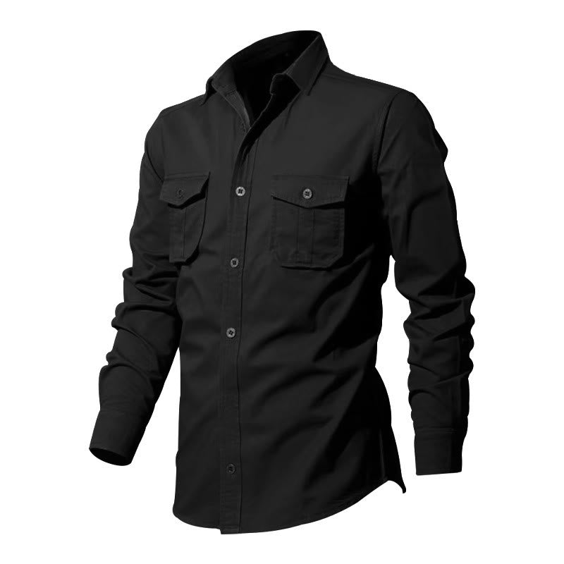 Breathable Cotton Stand Collar Long Sleeve Shirt for Mindful Daily Wear