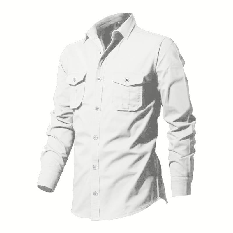 Breathable Cotton Stand Collar Long Sleeve Shirt for Mindful Daily Wear
