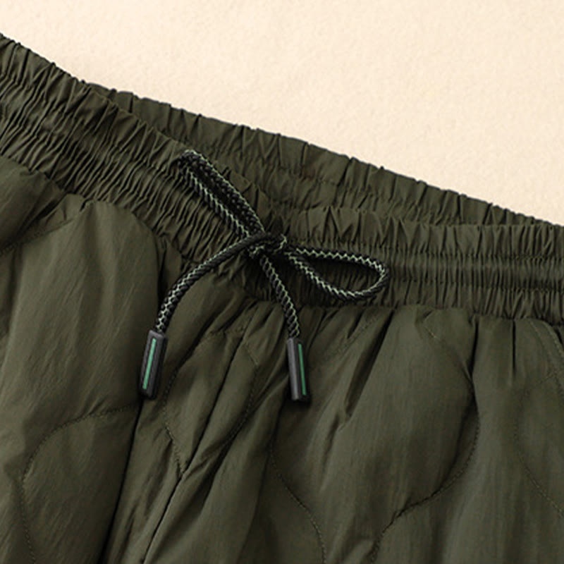 Winter Curved Lines Warm Women's Ankle-length Pants With Pockets