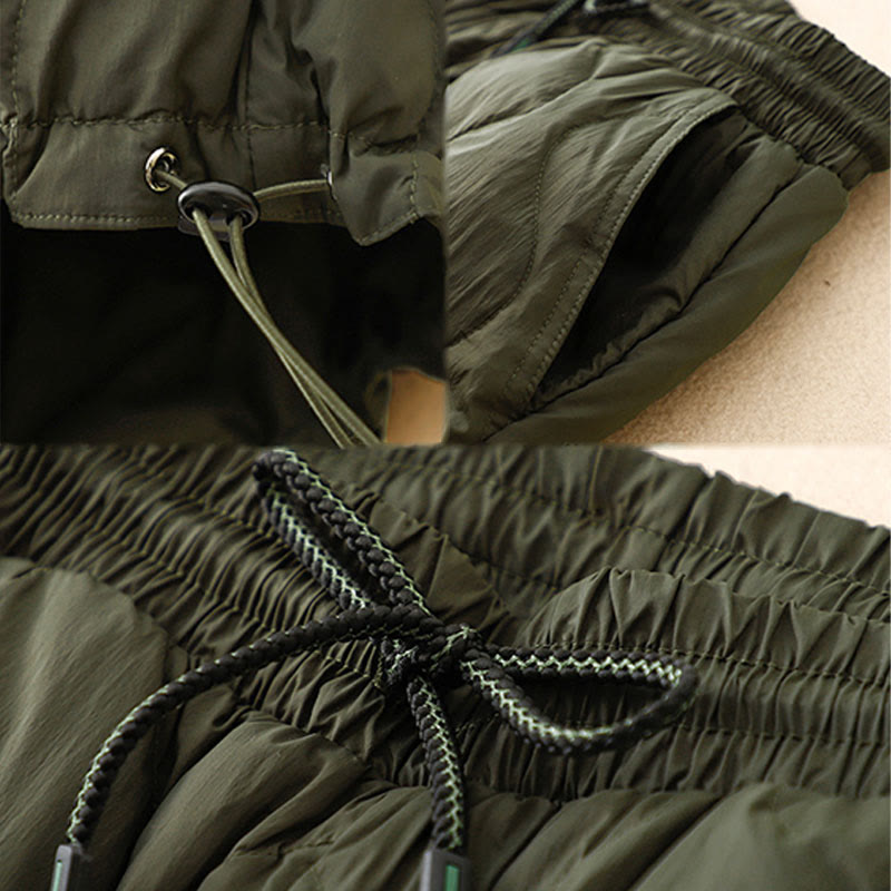 Winter Curved Lines Warm Women's Ankle-length Pants With Pockets