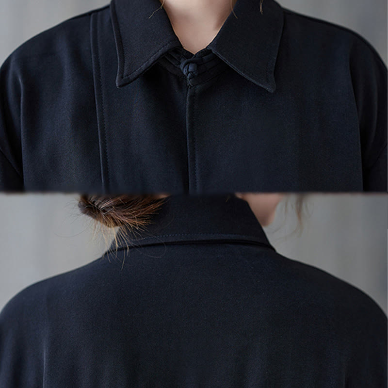 Breathable Cotton Long Sleeve Frog-Button Meditation Shirt