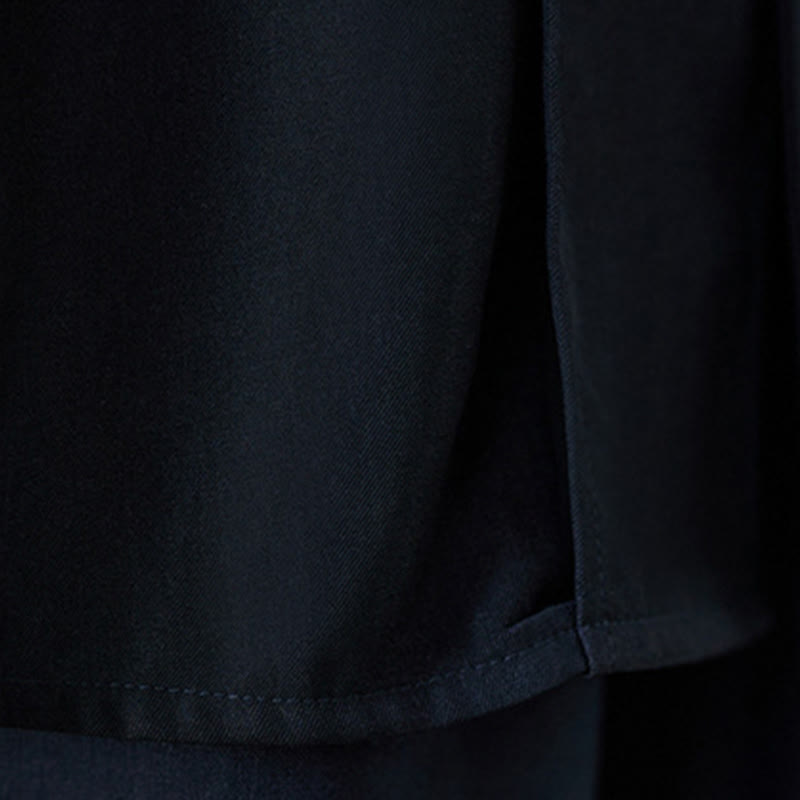 Breathable Cotton Long Sleeve Frog-Button Meditation Shirt