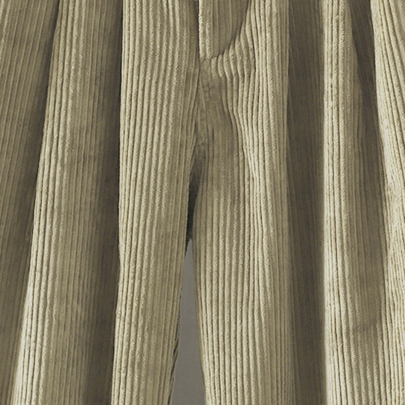 Women's Winter Plain Corduroy Cotton High Waist Fleece-Lined Harem Pants With Pockets