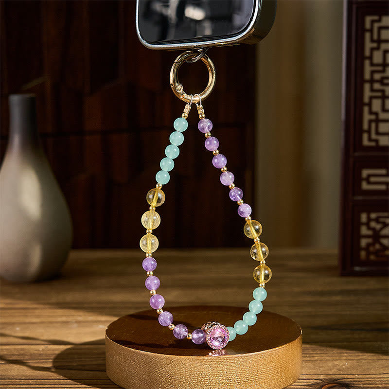 Green Aventurine & Citrine Multi-Stone Awareness Keychain & Phone Decoration