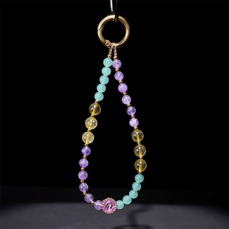 Green Aventurine & Citrine Multi-Stone Awareness Keychain & Phone Decoration
