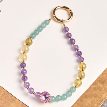 Green Aventurine & Citrine Multi-Stone Awareness Keychain & Phone Decoration