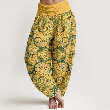Botanical Pure Cotton Elastic Waist Meditation Harem Pants