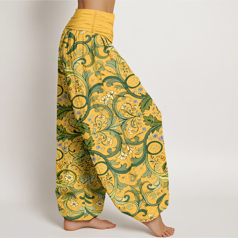 Botanical Pure Cotton Elastic Waist Meditation Harem Pants