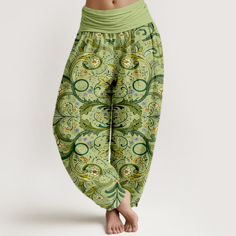 Botanical Pure Cotton Elastic Waist Meditation Harem Pants
