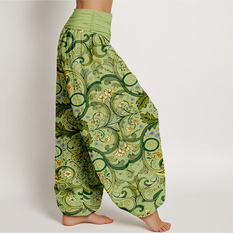 Botanical Pure Cotton Elastic Waist Meditation Harem Pants