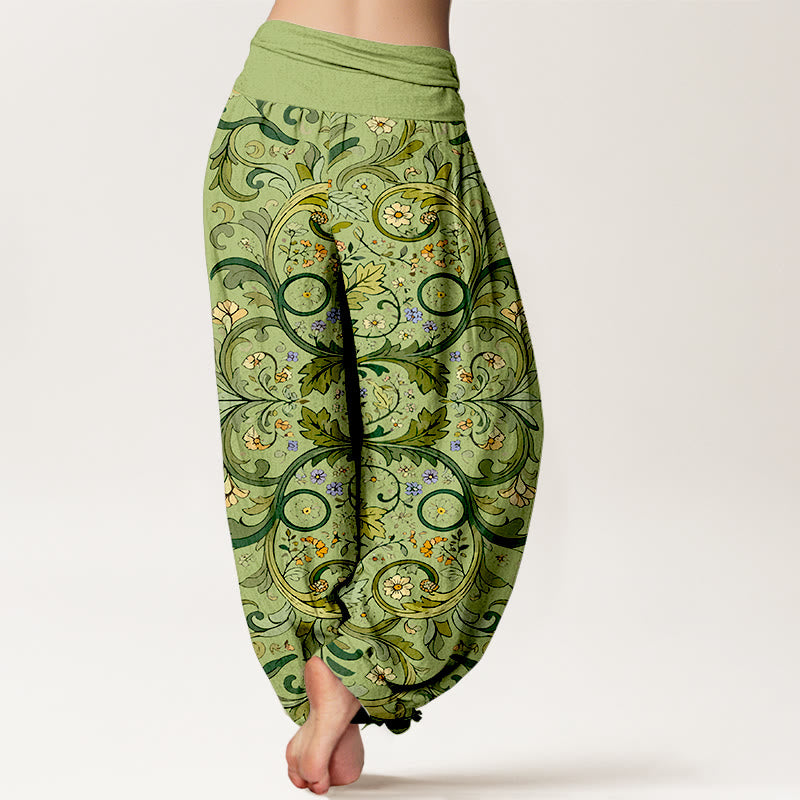 Botanical Pure Cotton Elastic Waist Meditation Harem Pants