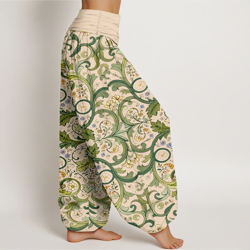 Botanical Pure Cotton Elastic Waist Meditation Harem Pants