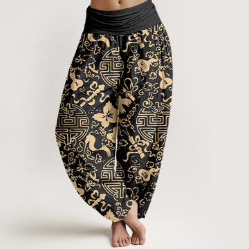 Pure Cotton Elastic Waist Mindful Movement Harem Pants