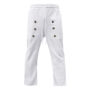 Tactile Cotton Straight-Leg Meditation Lounge Pants