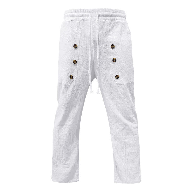 Tactile Cotton Straight-Leg Meditation Lounge Pants