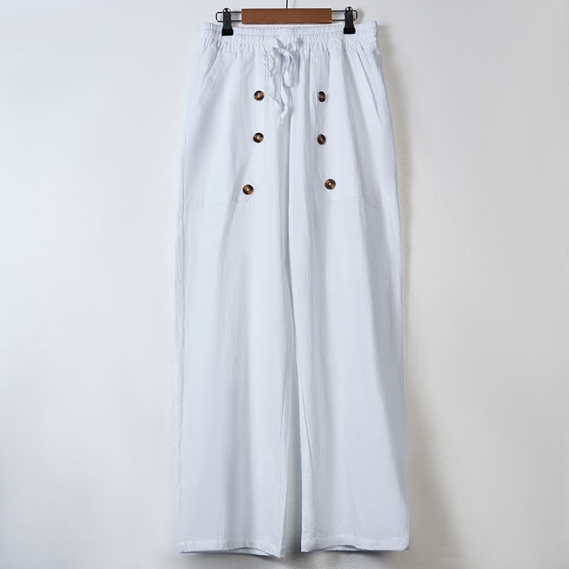 Tactile Cotton Straight-Leg Meditation Lounge Pants