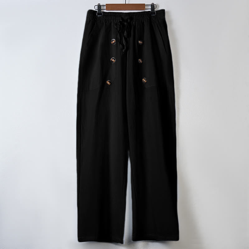 Tactile Cotton Straight-Leg Meditation Lounge Pants