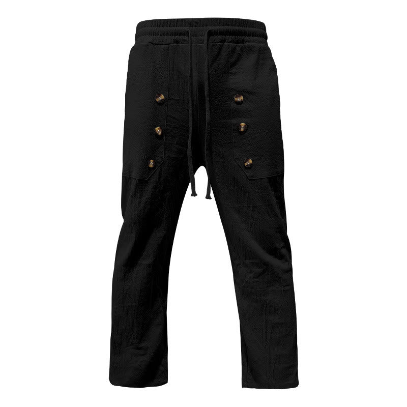 Tactile Cotton Straight-Leg Meditation Lounge Pants