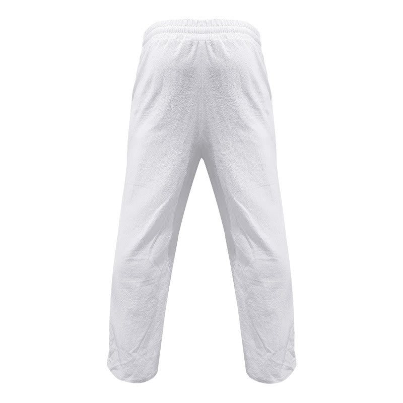 Tactile Cotton Straight-Leg Meditation Lounge Pants
