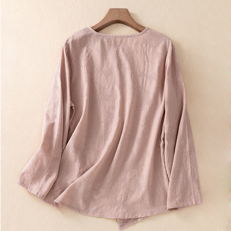 Breathable Cotton Crew Neck Slim Fit Long Sleeve Shirt