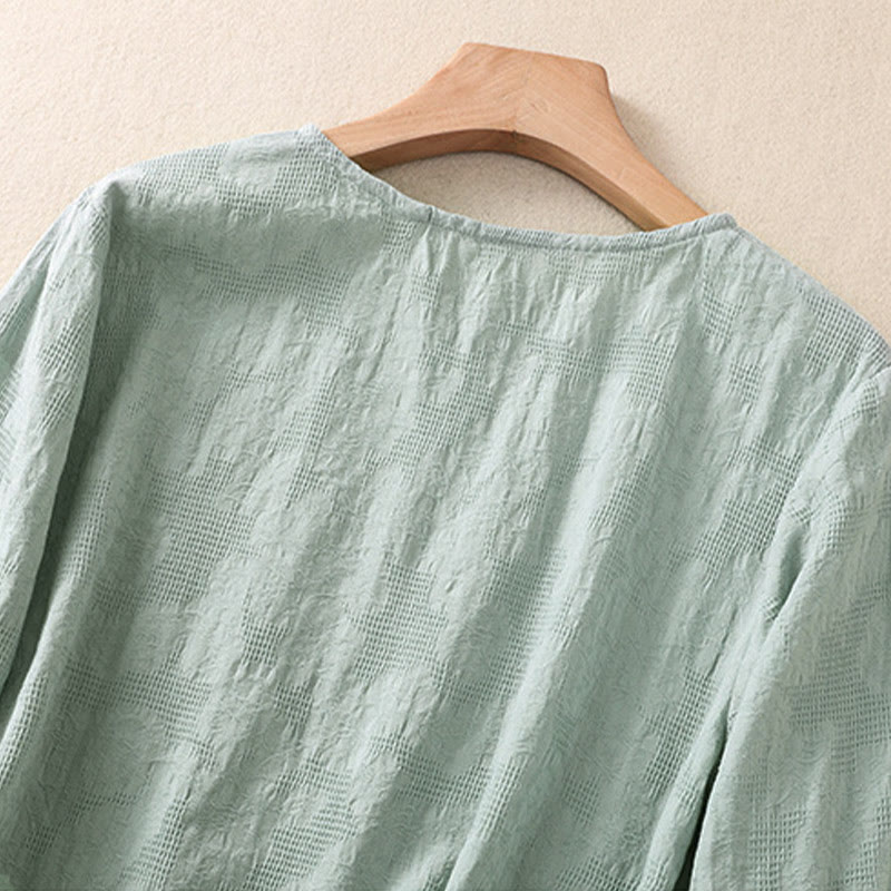 Breathable Cotton Crew Neck Slim Fit Long Sleeve Shirt