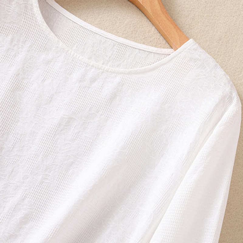 Breathable Cotton Crew Neck Slim Fit Long Sleeve Shirt