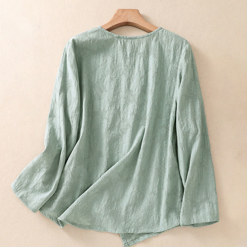 Breathable Cotton Crew Neck Slim Fit Long Sleeve Shirt