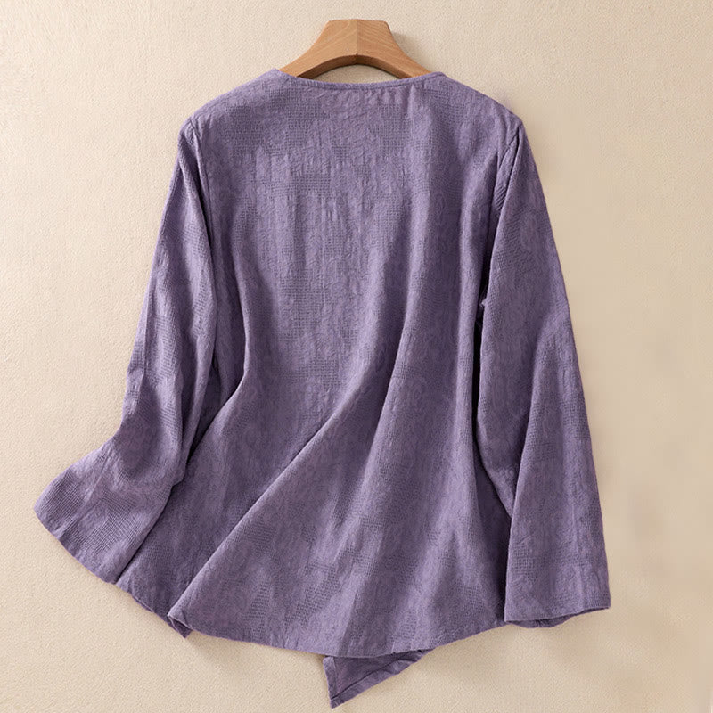 Breathable Cotton Crew Neck Slim Fit Long Sleeve Shirt