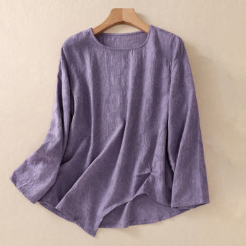 Breathable Cotton Crew Neck Slim Fit Long Sleeve Shirt