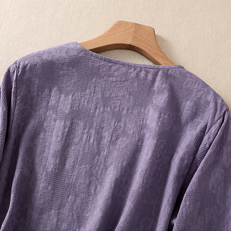 Breathable Cotton Crew Neck Slim Fit Long Sleeve Shirt