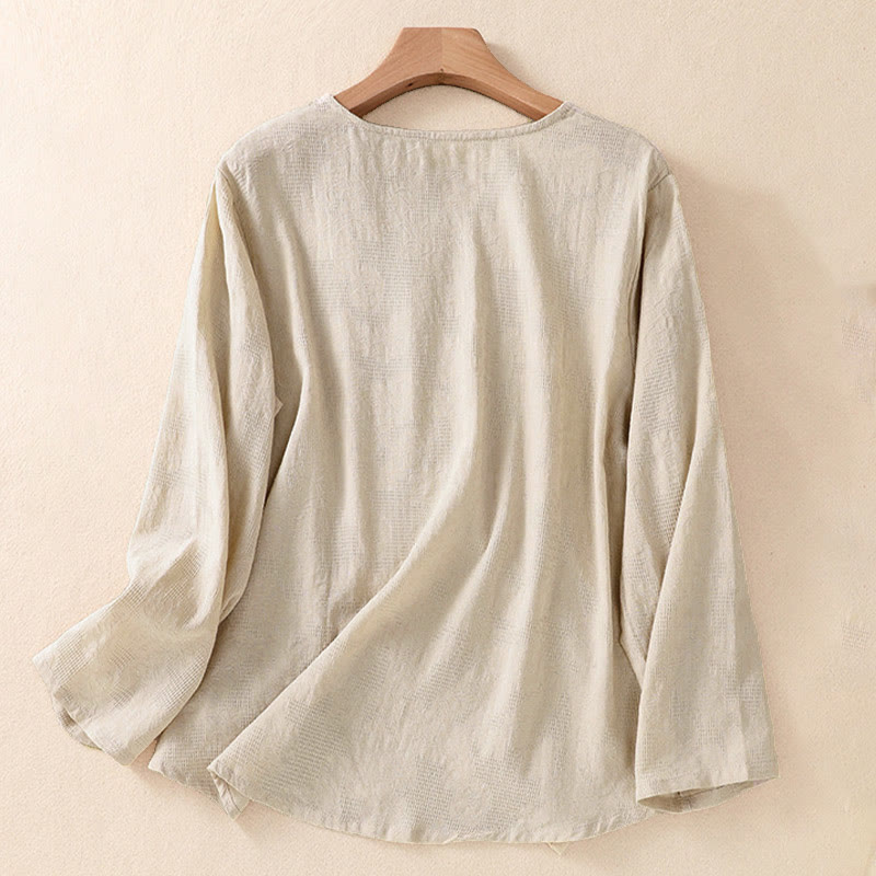 Breathable Cotton Crew Neck Slim Fit Long Sleeve Shirt