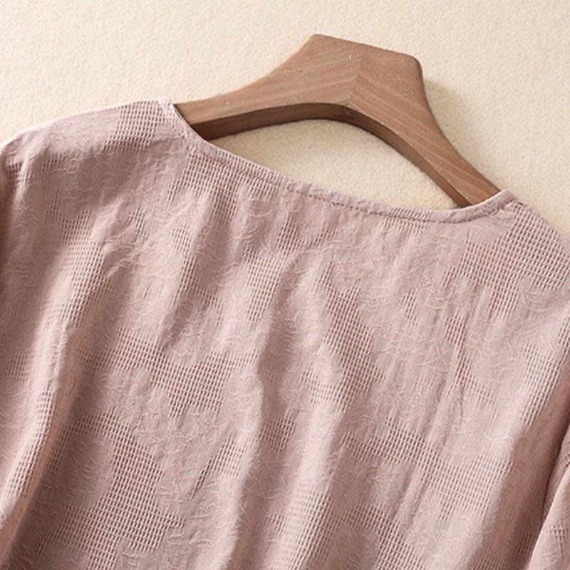 Breathable Cotton Crew Neck Slim Fit Long Sleeve Shirt
