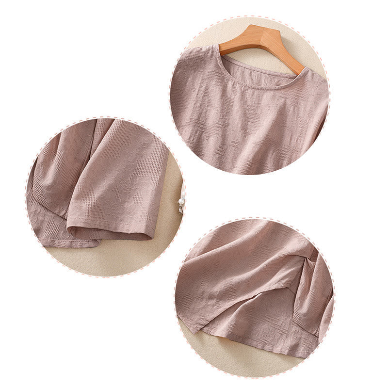 Breathable Cotton Crew Neck Slim Fit Long Sleeve Shirt