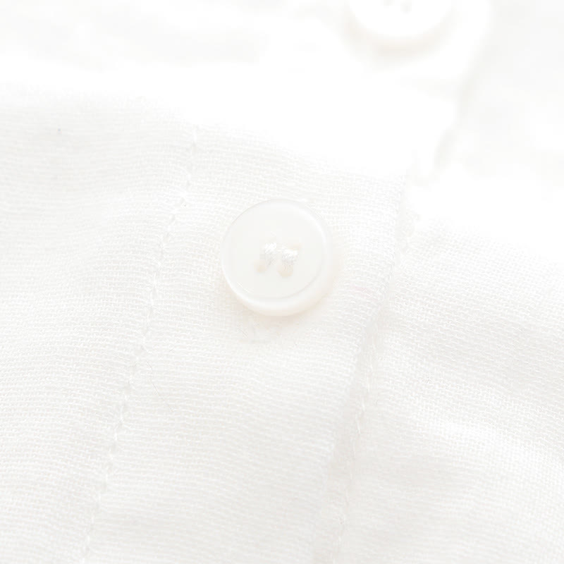 Breathable Cotton Stand Collar Botanical Mindful Long Sleeve Shirt