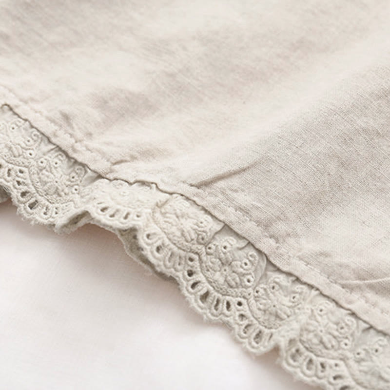 Tactile Cotton Botanical Embroidered Stand Collar Meditation Shirt