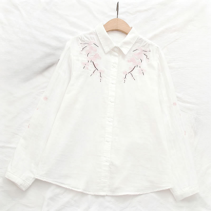 Tactile Cotton Embroidered Stand Collar Meditation Shirt
