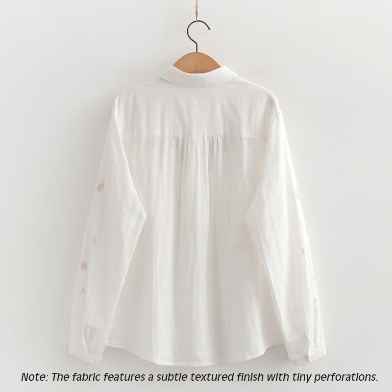 Tactile Cotton Embroidered Stand Collar Meditation Shirt