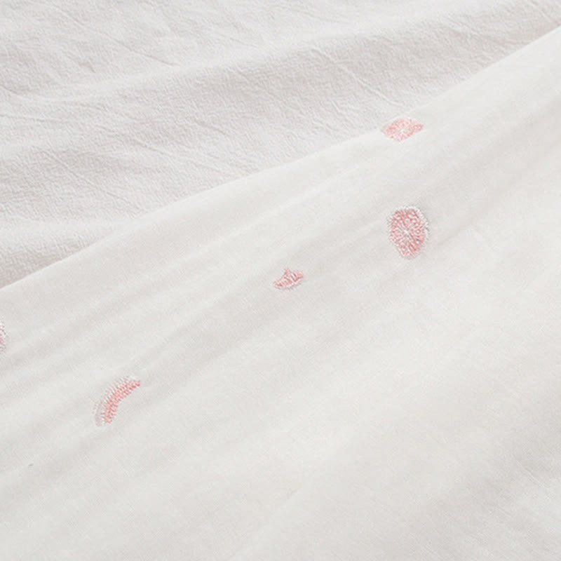 Tactile Cotton Embroidered Stand Collar Meditation Shirt