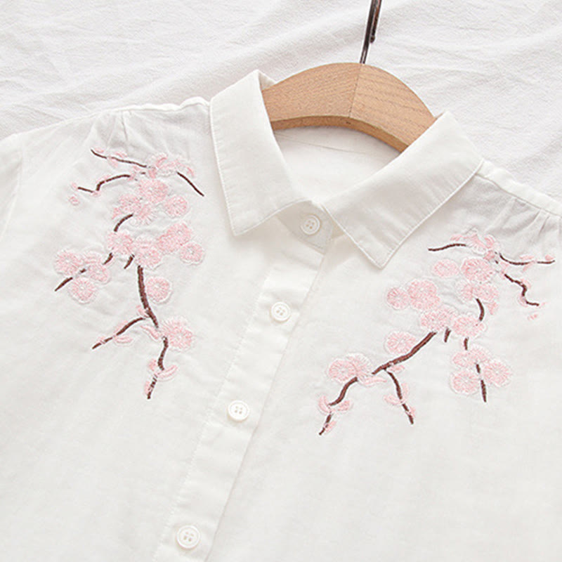 Tactile Cotton Embroidered Stand Collar Meditation Shirt