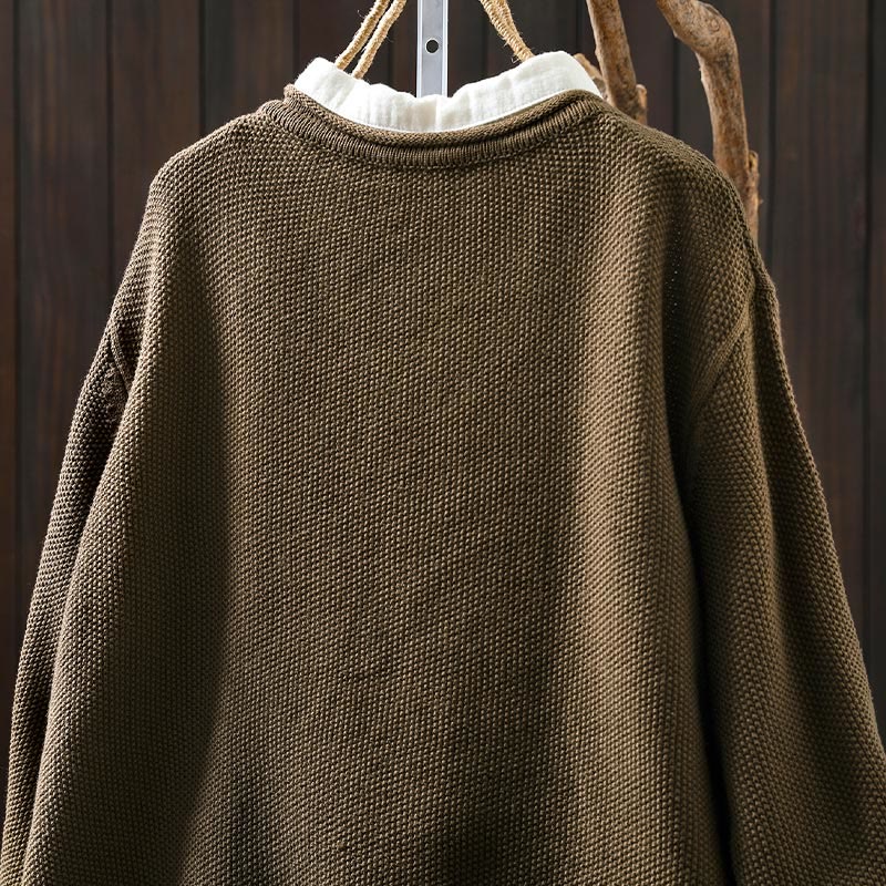 Botanical Cotton Knit Long Sleeve Meditation Cardigan
