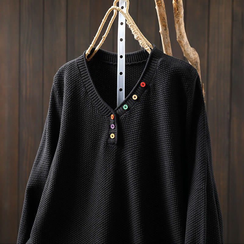 Tactile Cotton V-Neck Slim Fit Long Sleeve Knit Sweater