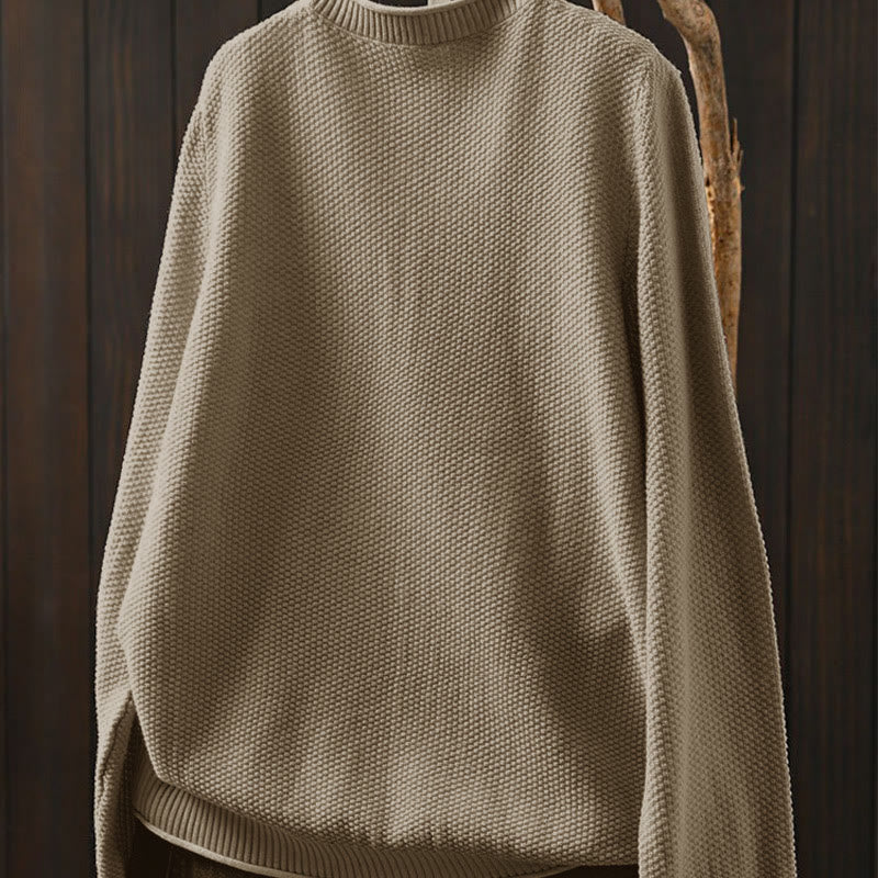 Tactile Cotton V-Neck Slim Fit Long Sleeve Knit Sweater