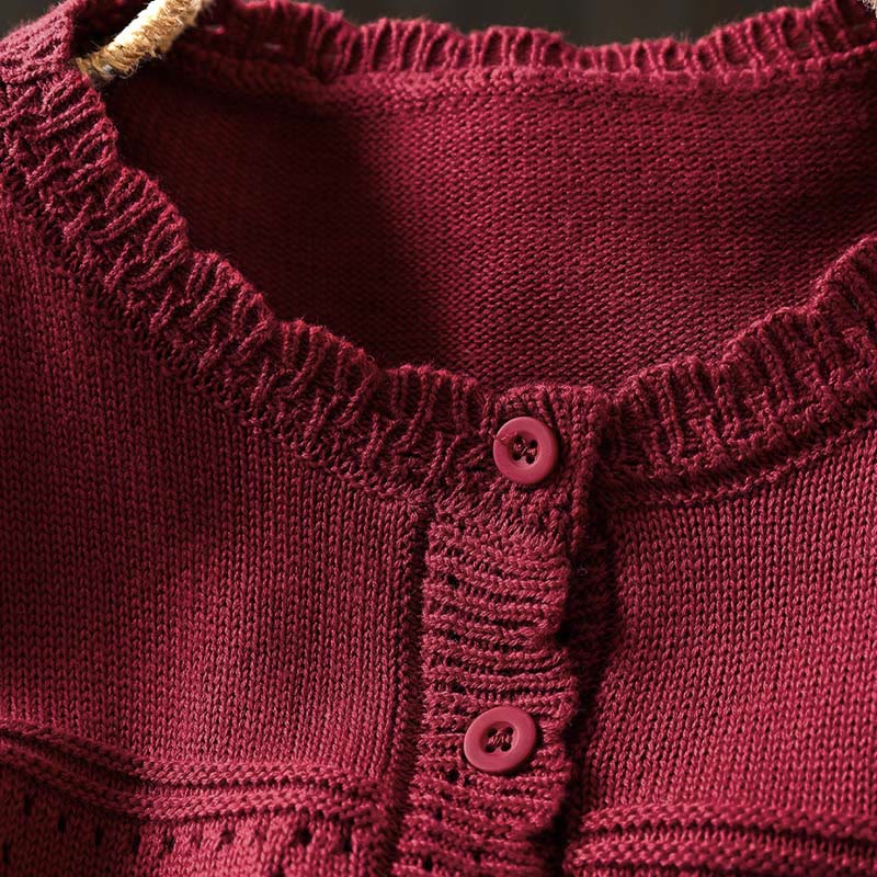Soft Cotton Crew Neck Long Sleeve Cardigan for Mindful Daily Wear