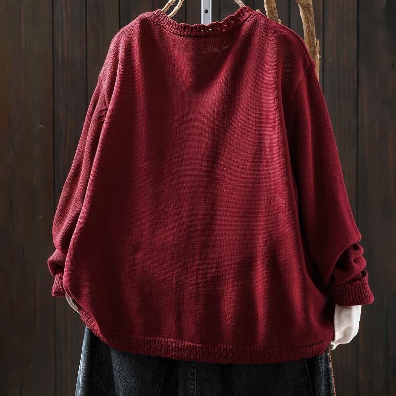 Soft Cotton Crew Neck Long Sleeve Cardigan for Mindful Daily Wear
