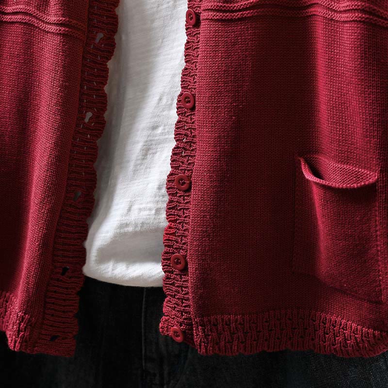 Soft Cotton Crew Neck Long Sleeve Cardigan for Mindful Daily Wear