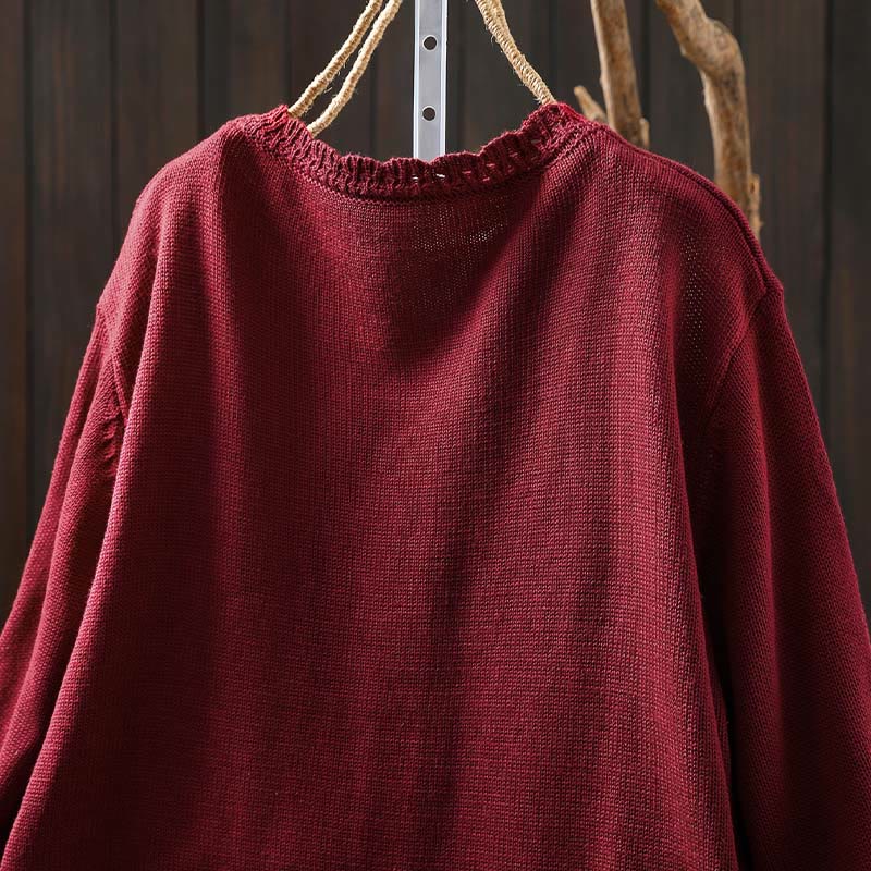 Soft Cotton Crew Neck Long Sleeve Cardigan for Mindful Daily Wear